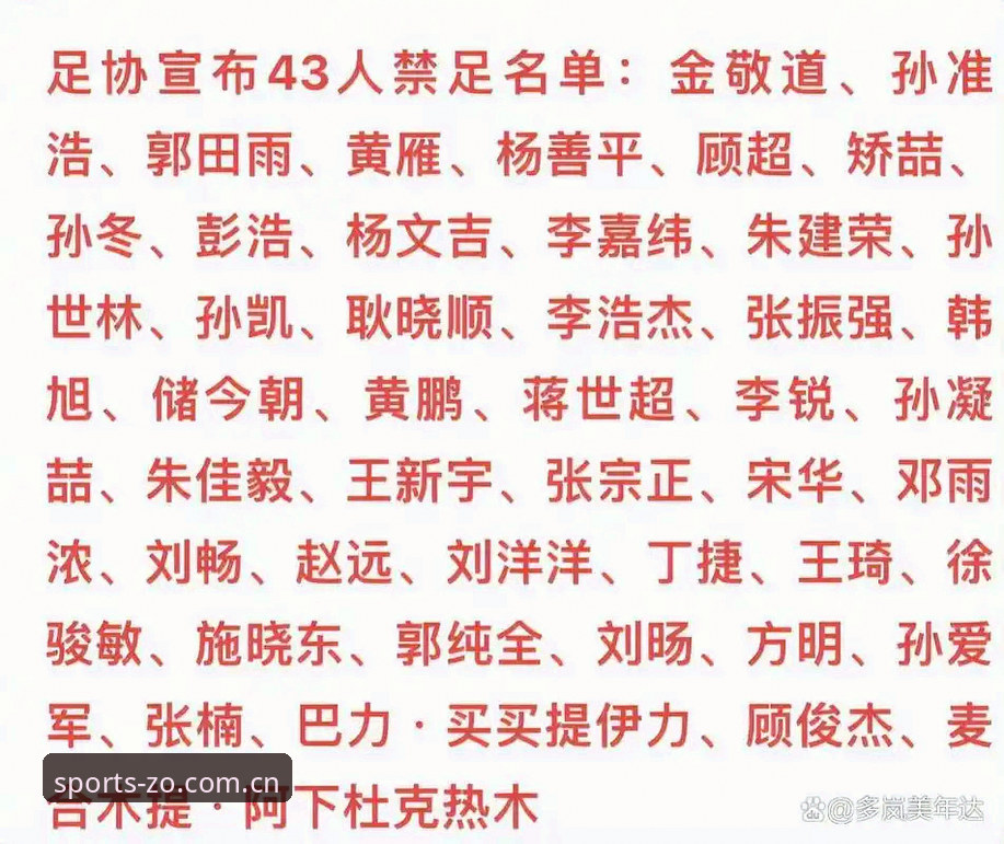 中欧体育app下载 从足协第三批禁足名单看中国足球行业规范发展的关键要点